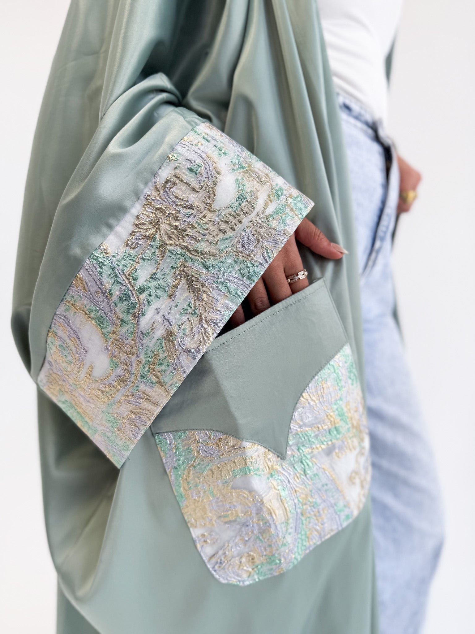 Luxury Satin Jacquard Cardigan