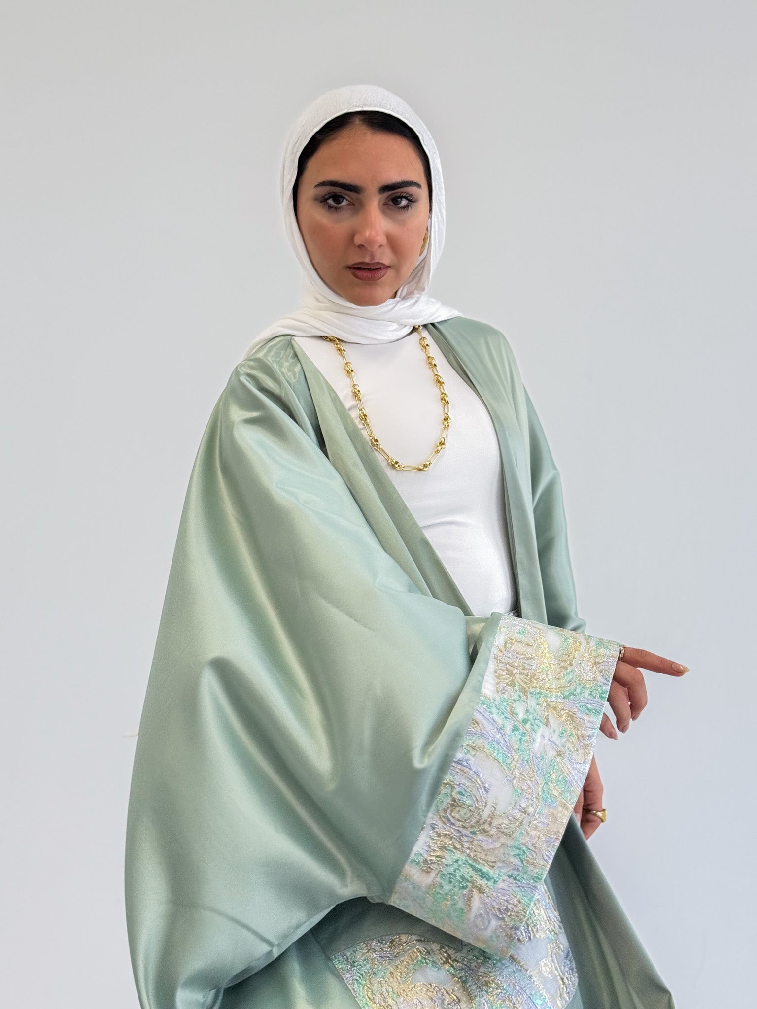 Luxury Satin Jacquard Cardigan