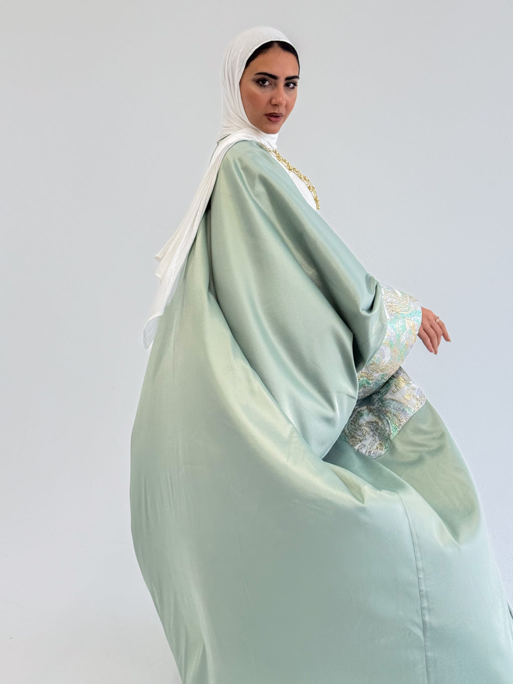 Luxury Satin Jacquard Cardigan