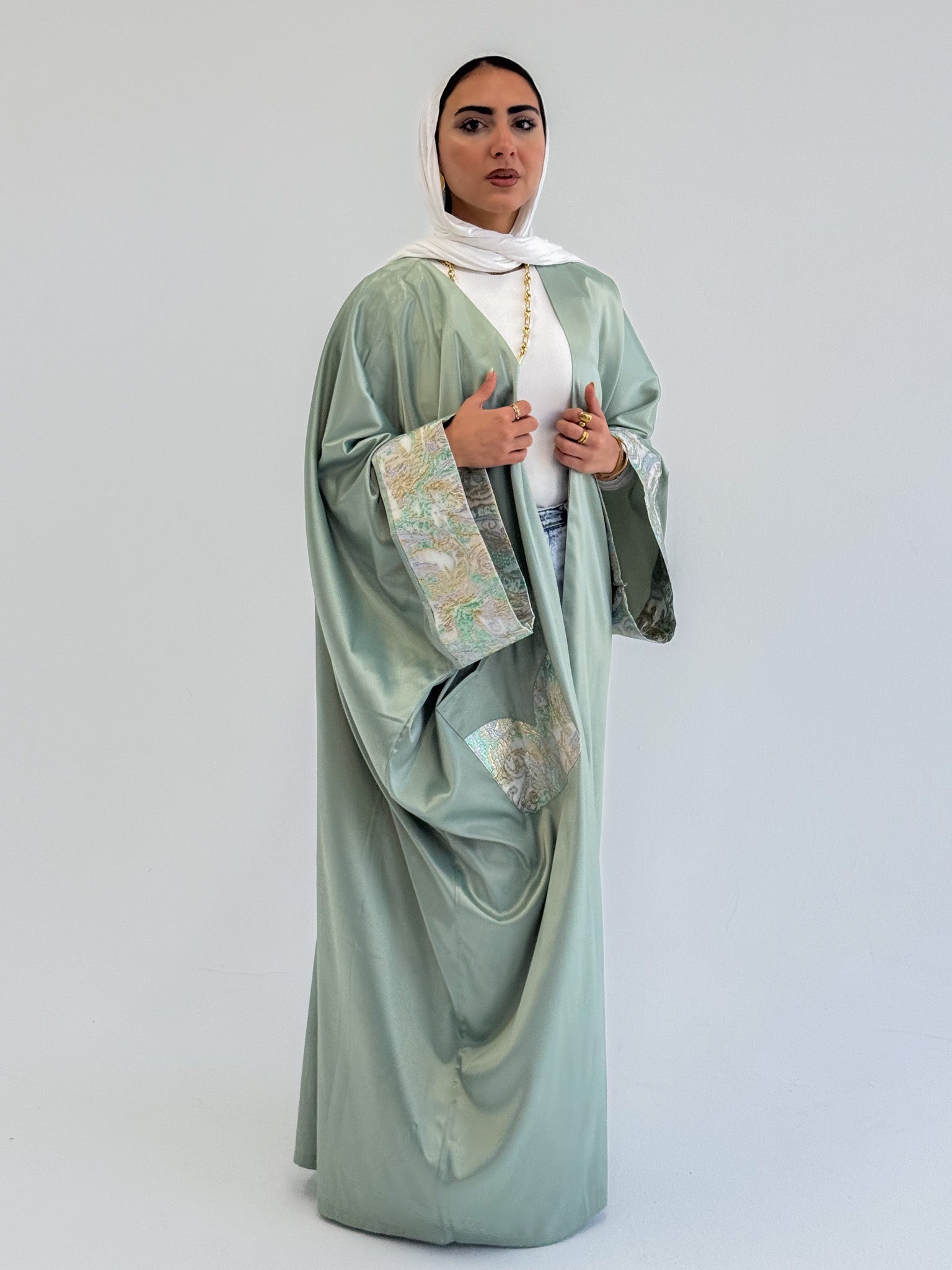 Luxury Satin Jacquard Cardigan