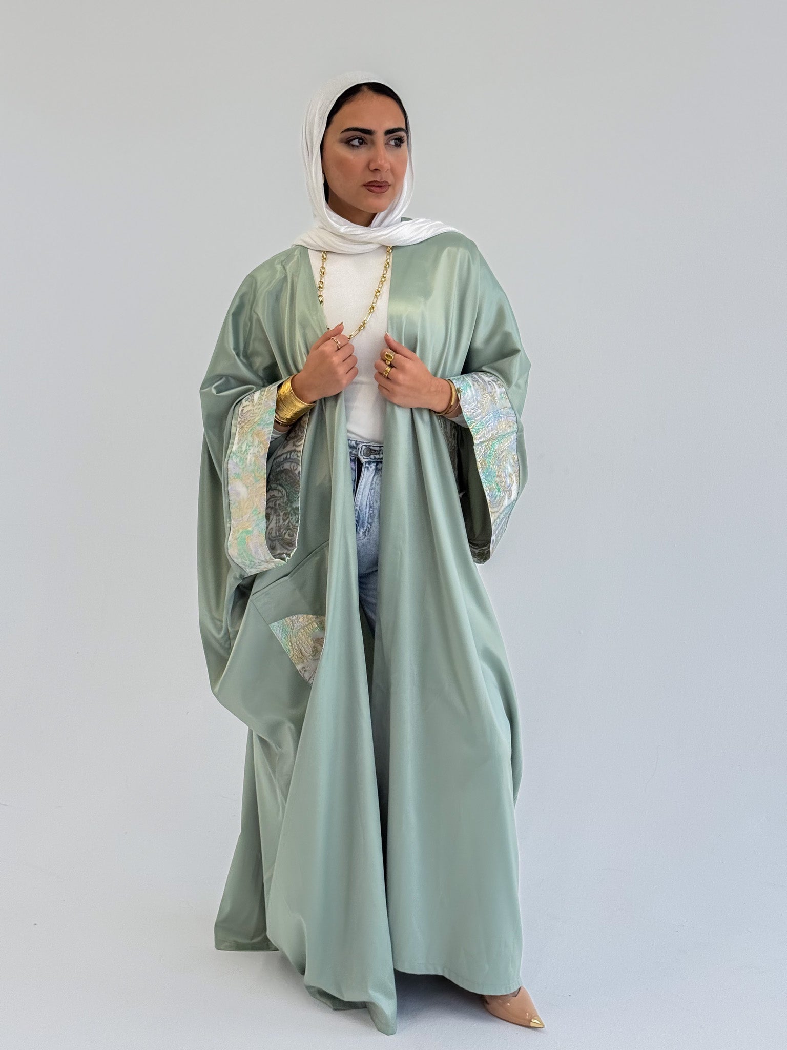 Luxury Satin Jacquard Cardigan