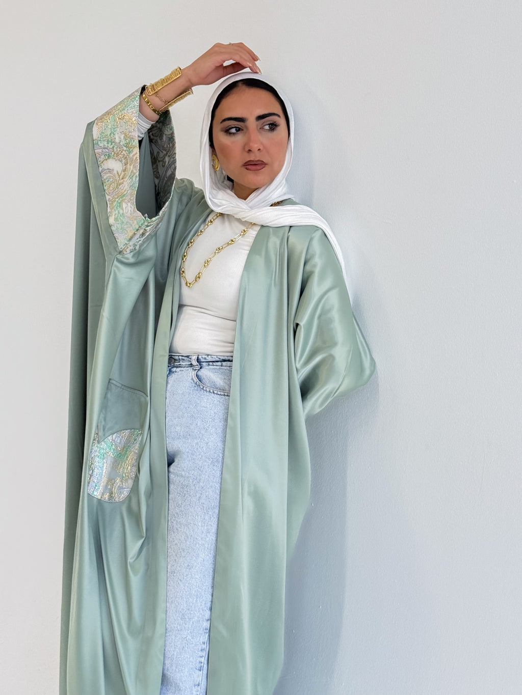 Luxury Satin Jacquard Cardigan