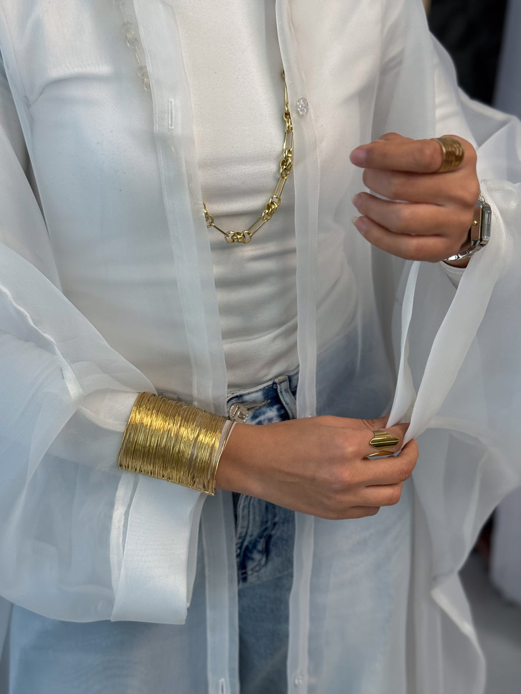 Elegant Sheer Organza Cardigan