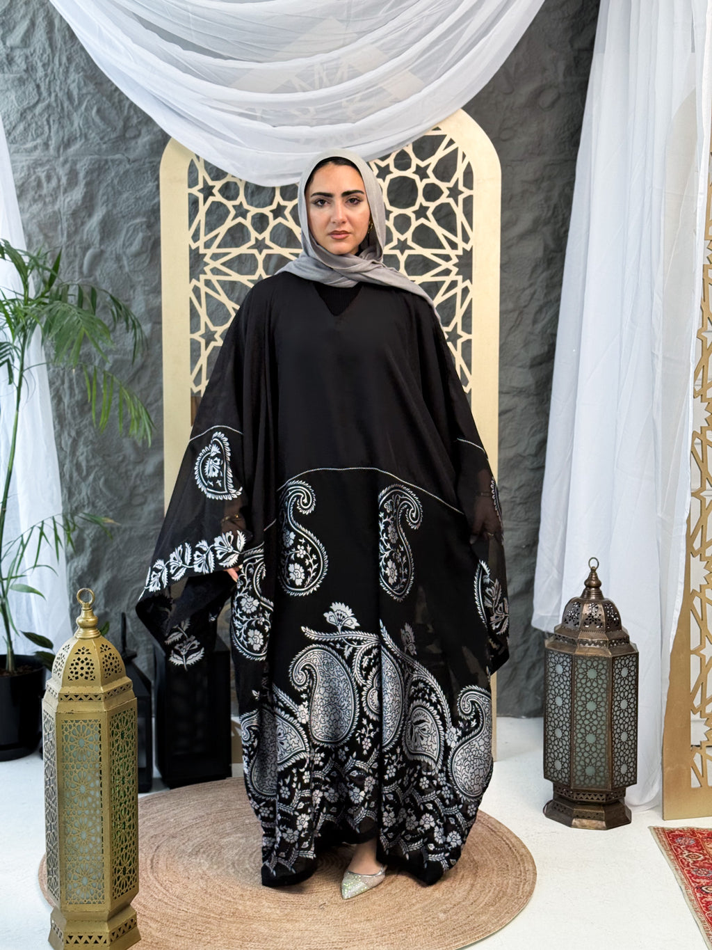 Jacquard Chiffon Abaya