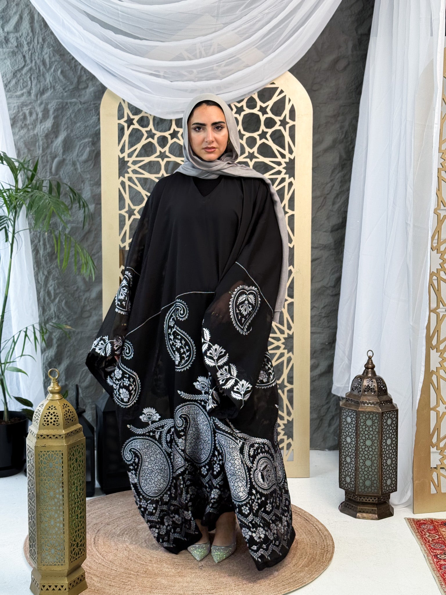 Jacquard Chiffon Abaya