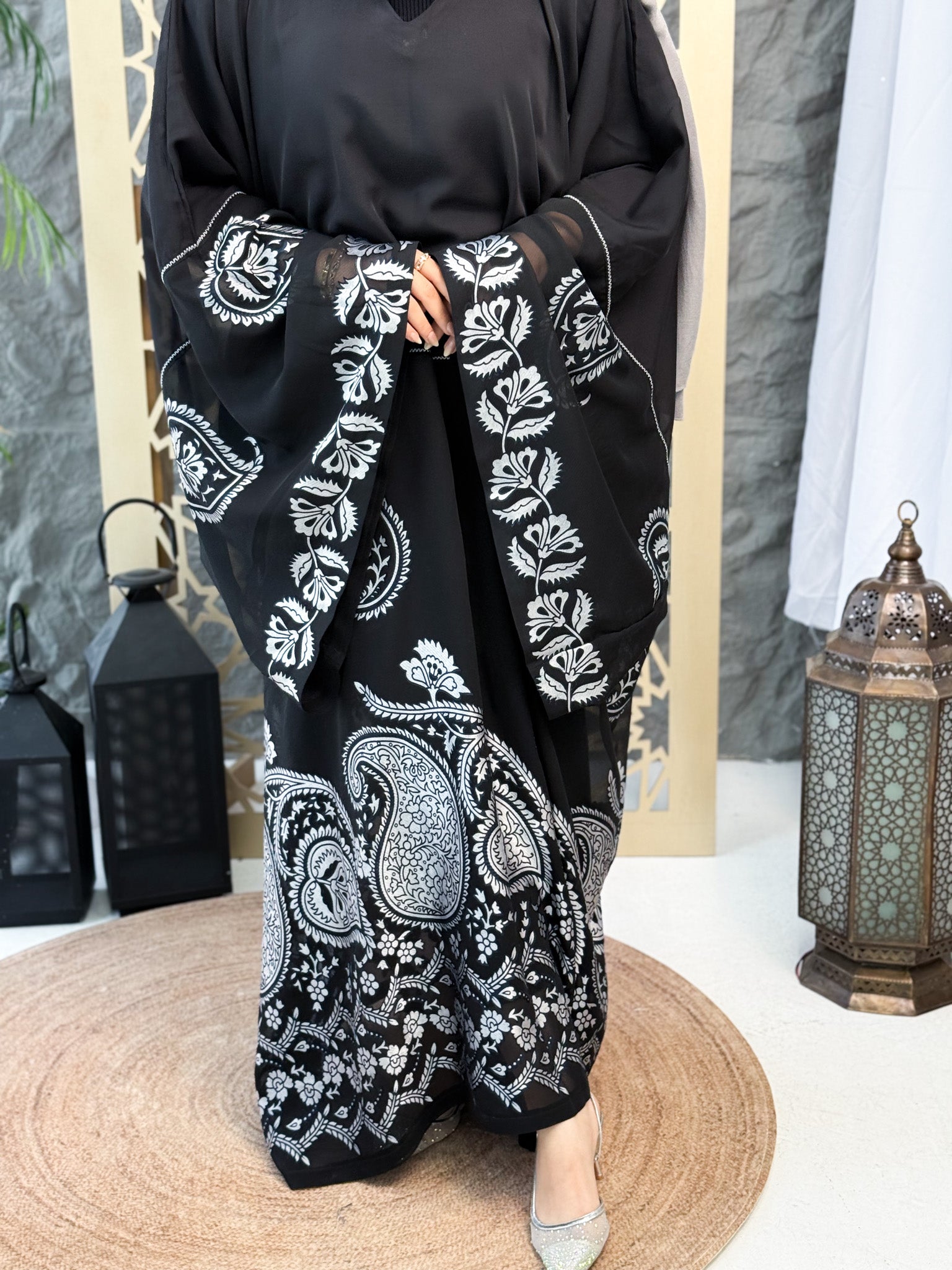 Jacquard Chiffon Abaya