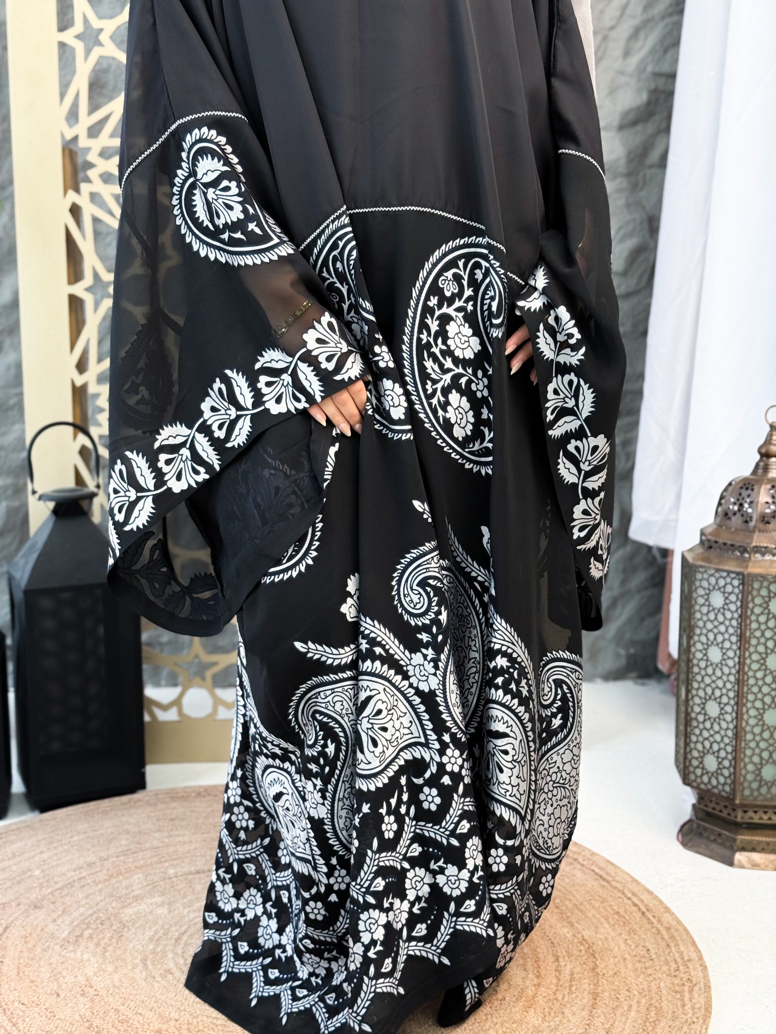 Jacquard Chiffon Abaya