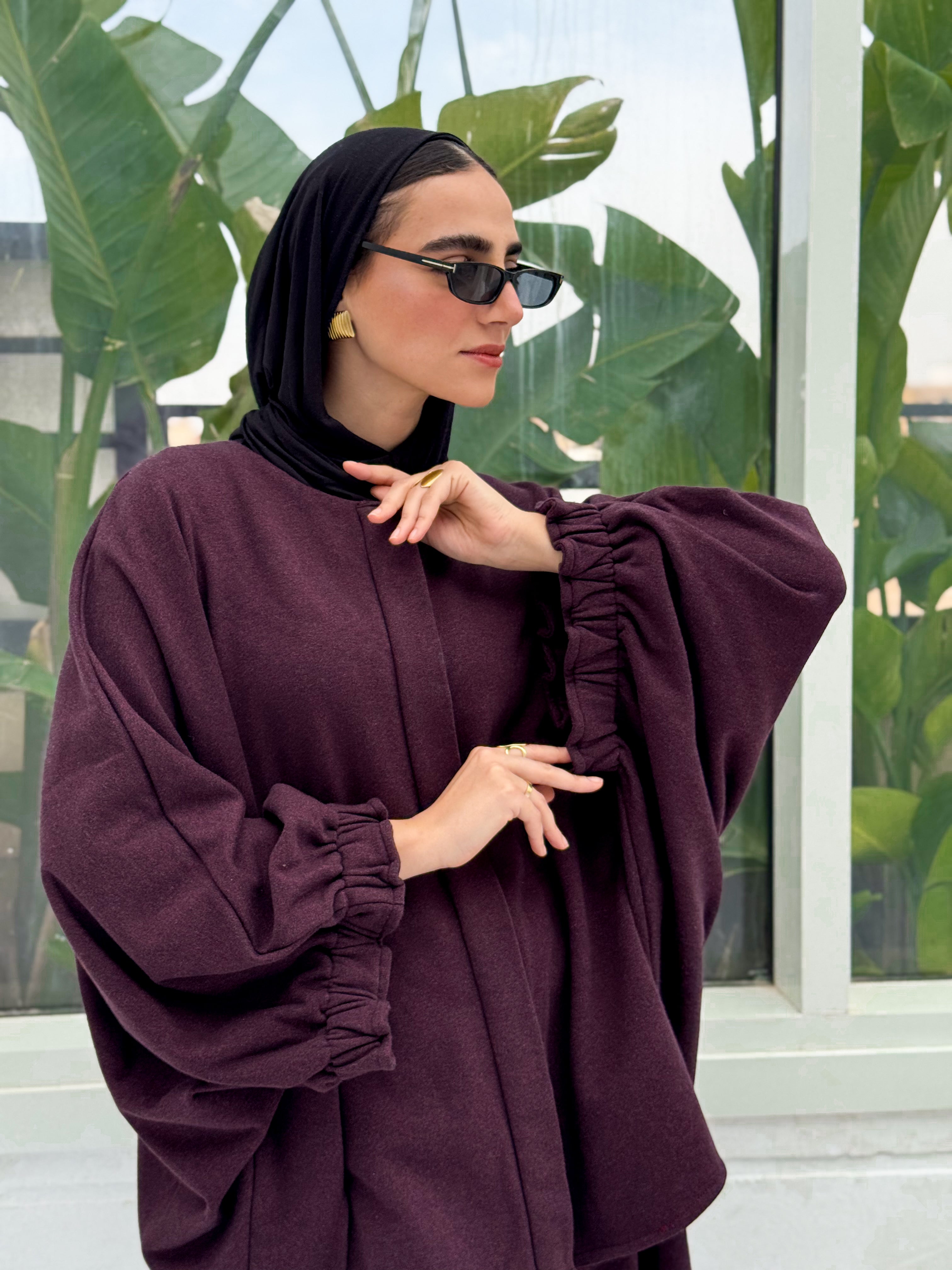 Butter-fly set in burgundy