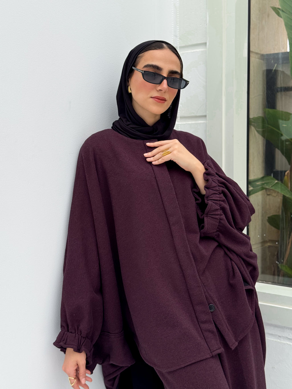 Butter-fly set in burgundy