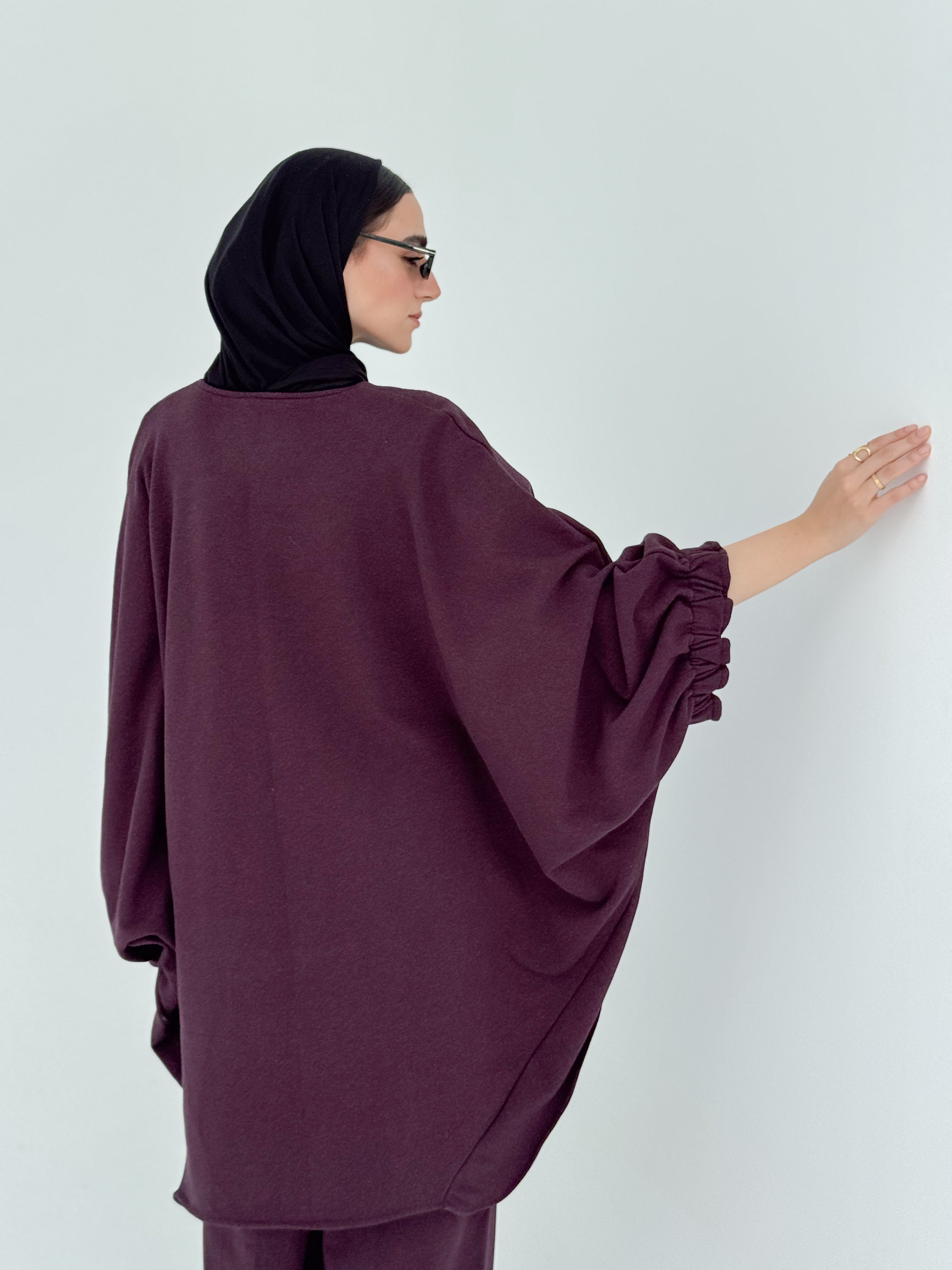 Butter-fly set in burgundy