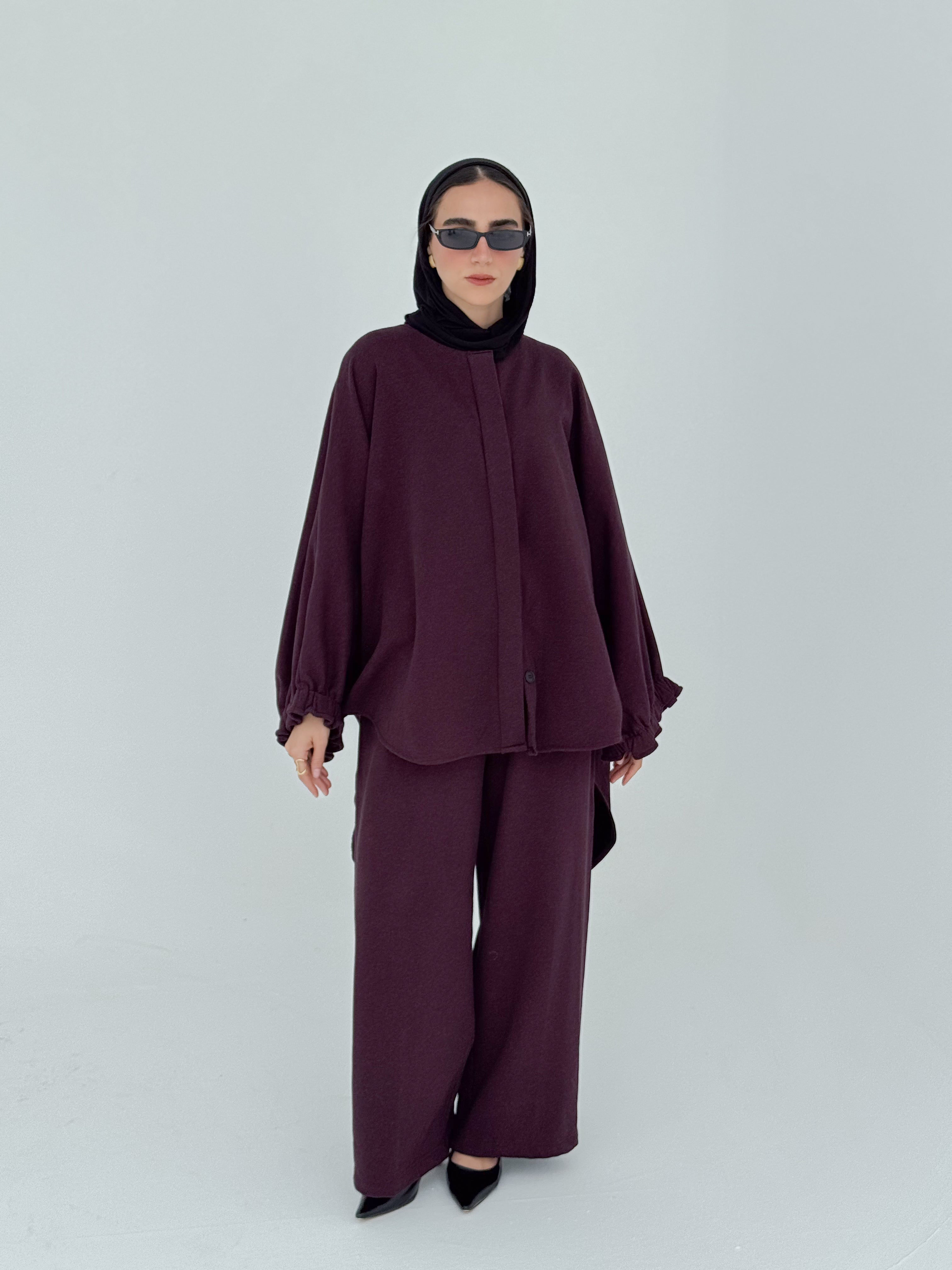 Butter-fly set in burgundy