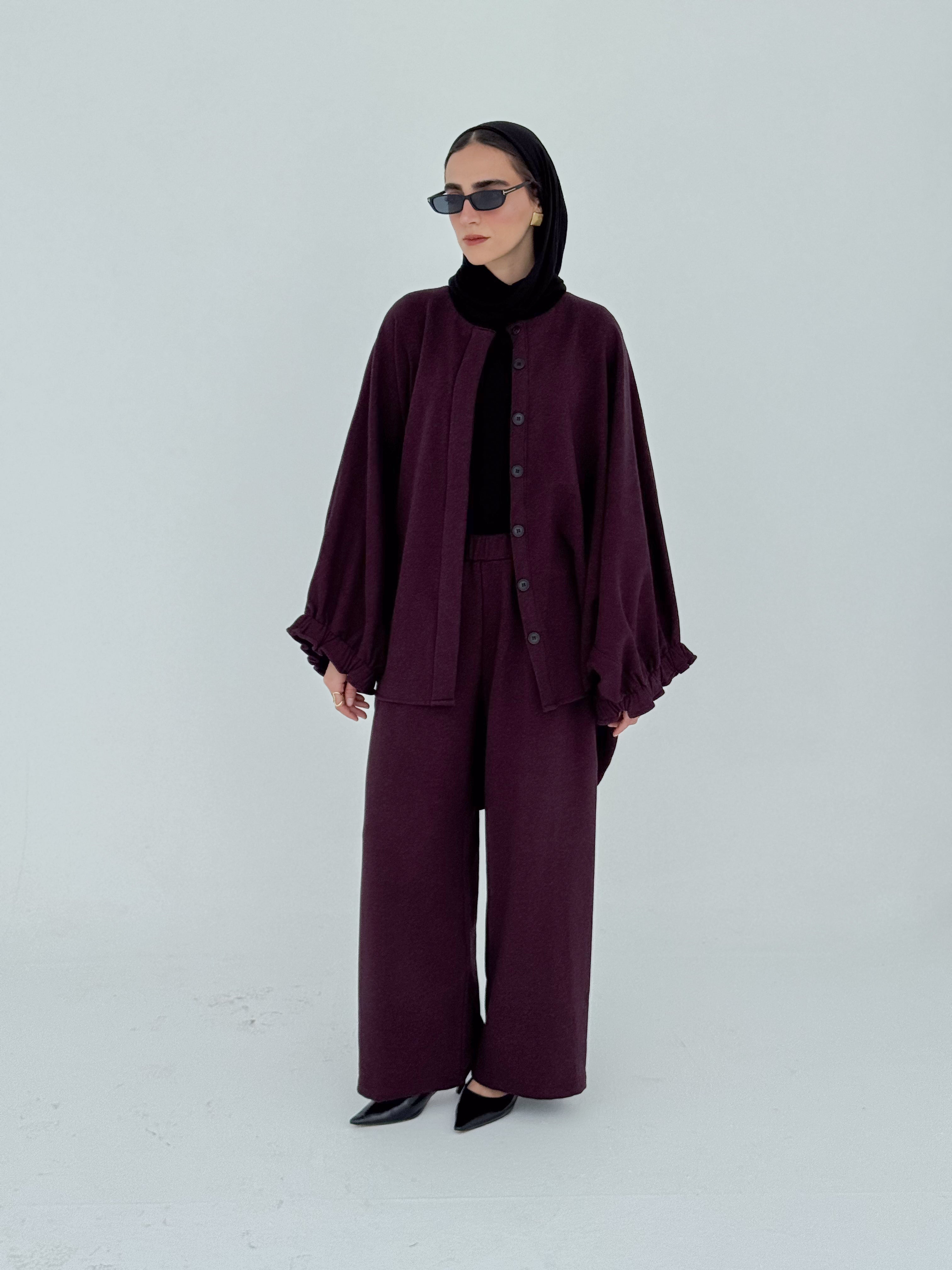 Butter-fly set in burgundy