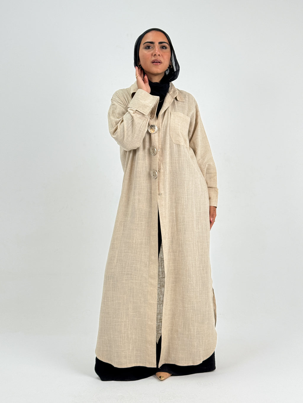 Long linen shirt, summer style