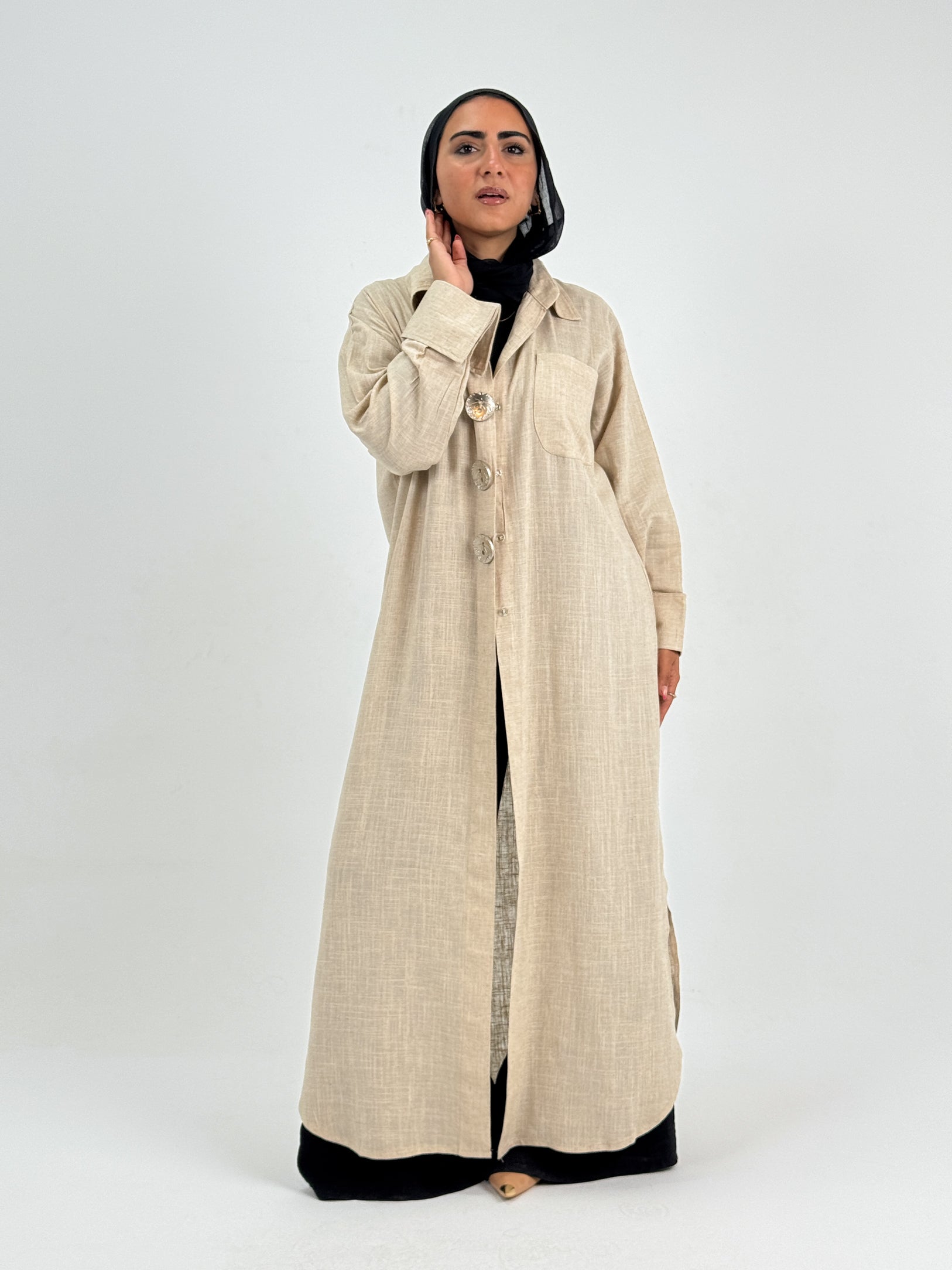 Long linen shirt, summer style