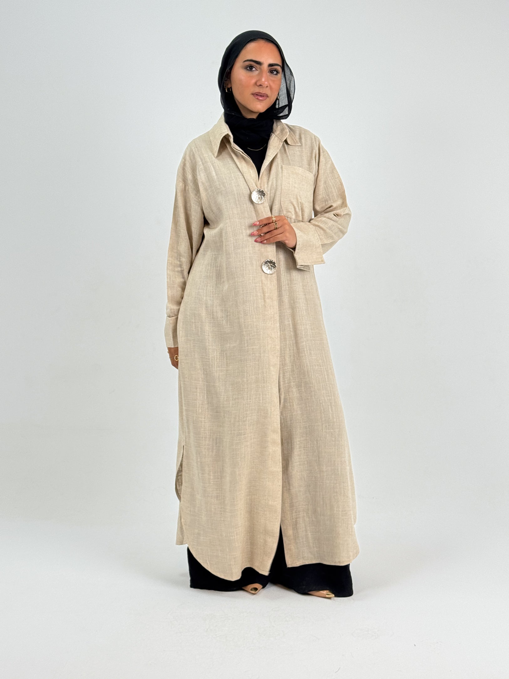 Long linen shirt, summer style