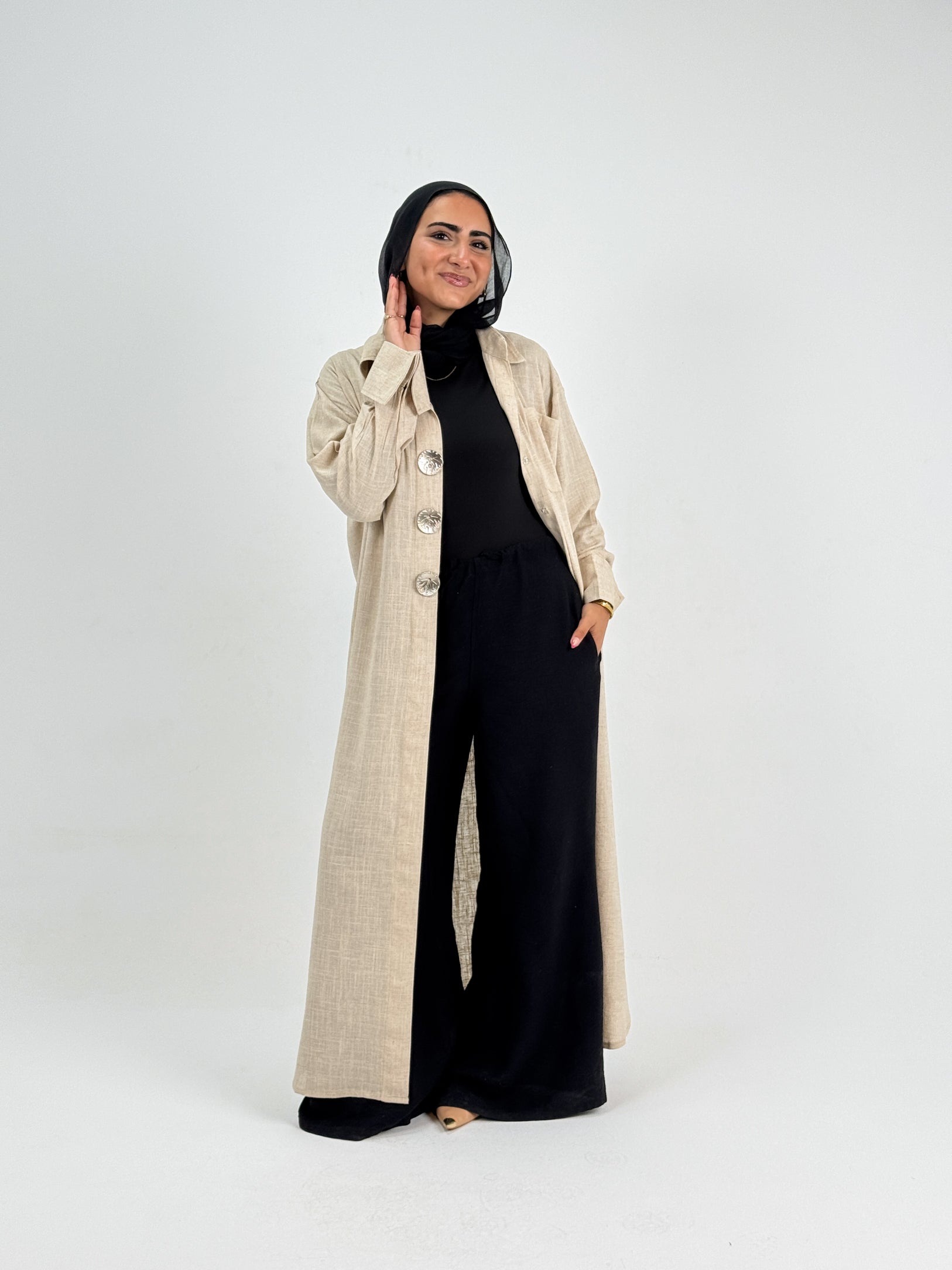 Long linen shirt, summer style