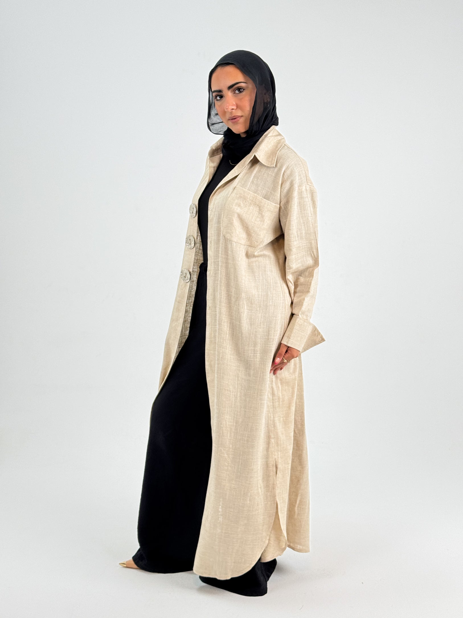 Long linen shirt, summer style