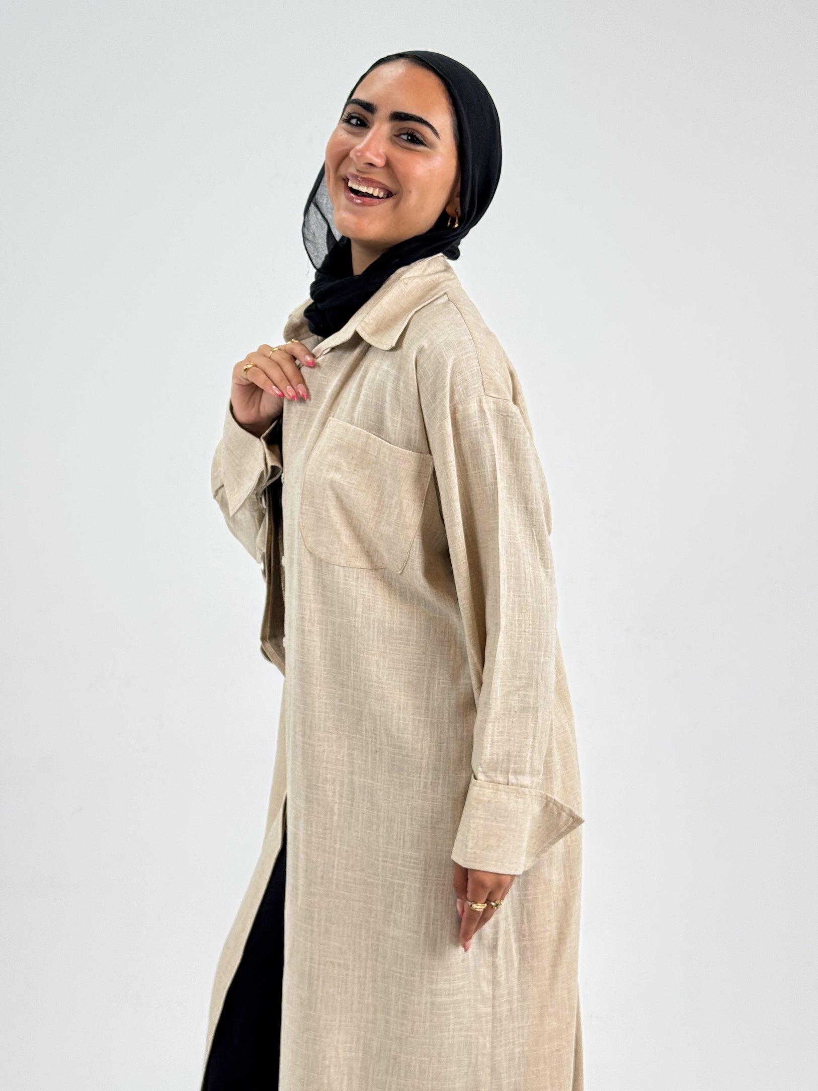 Long linen shirt, summer style