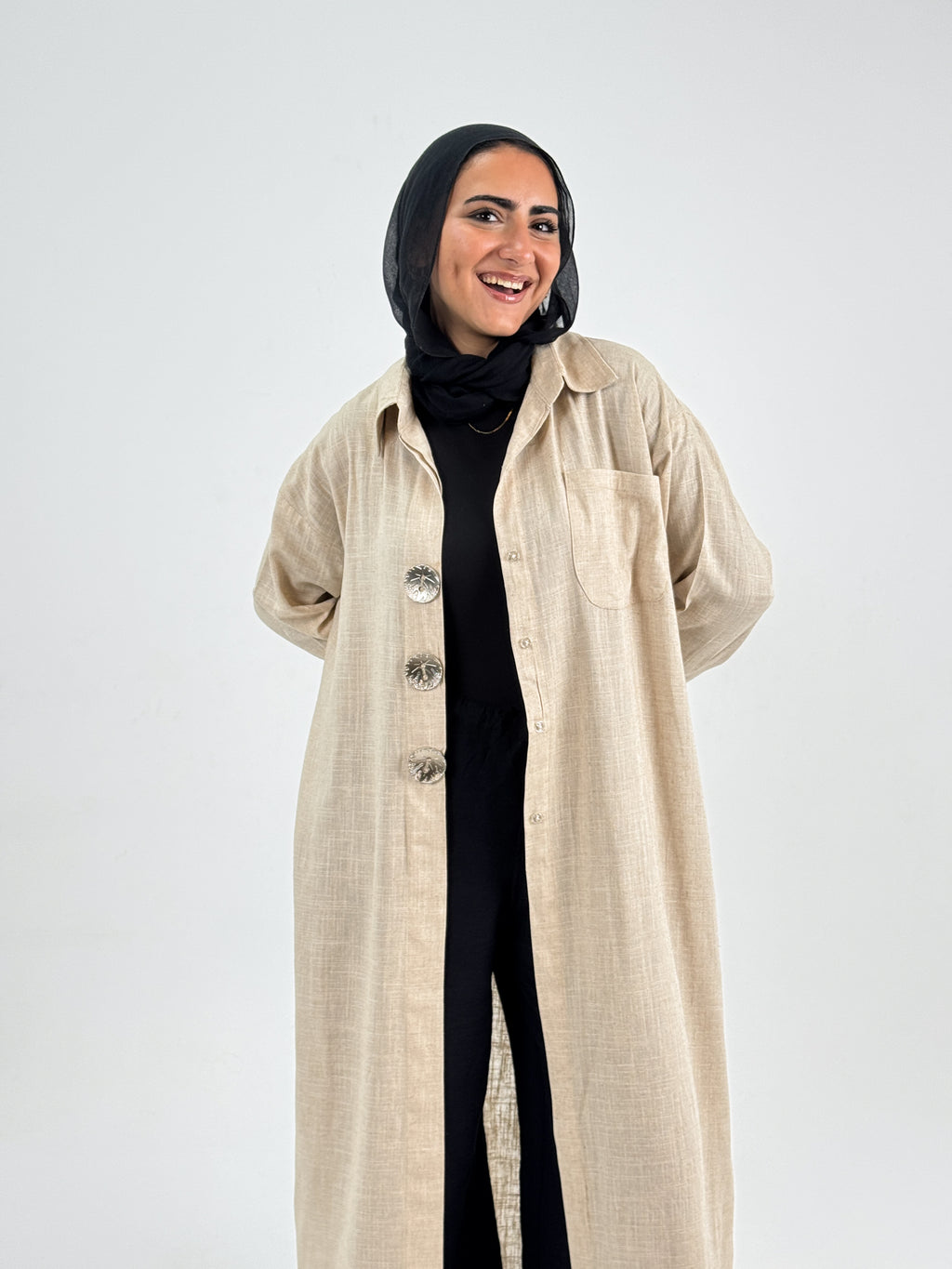 Long linen shirt, summer style