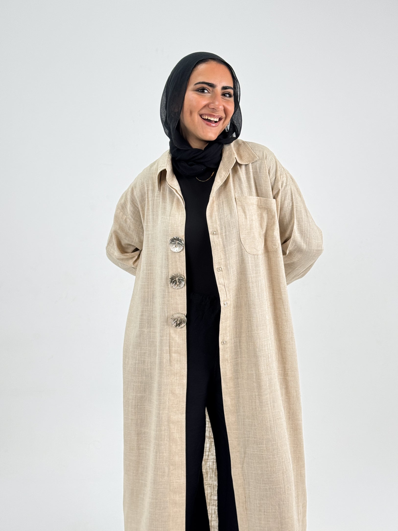 Long linen shirt, summer style