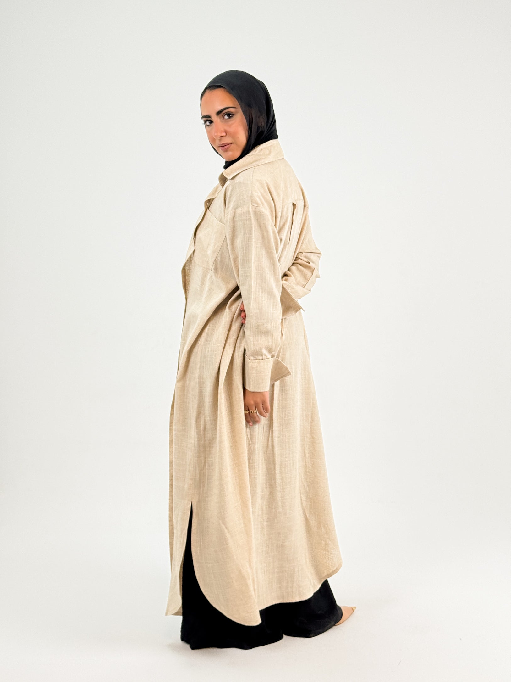 Long linen shirt, summer style