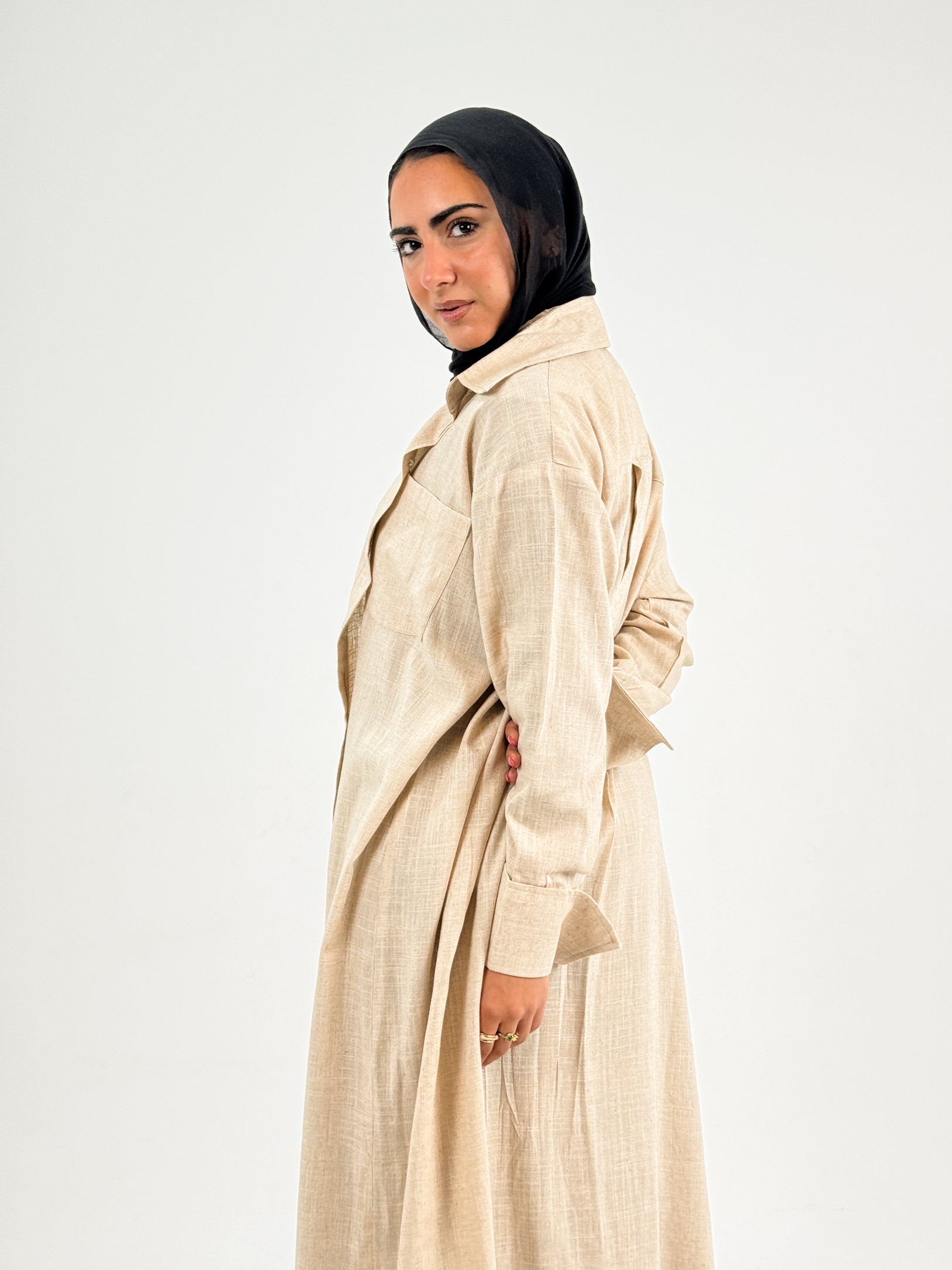 Long linen shirt, summer style