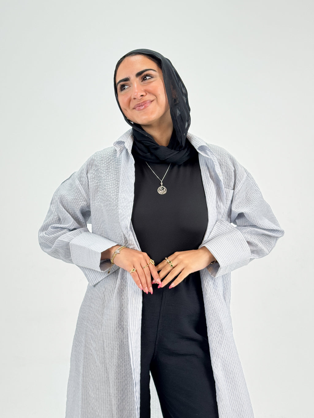 Casual striped voil shirt