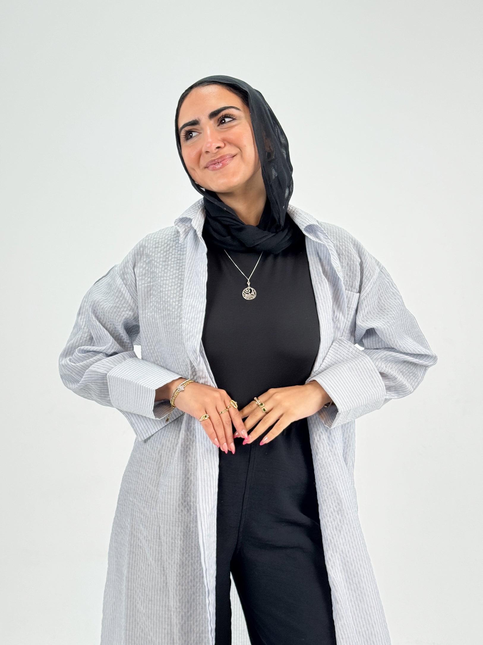 Casual striped voil shirt
