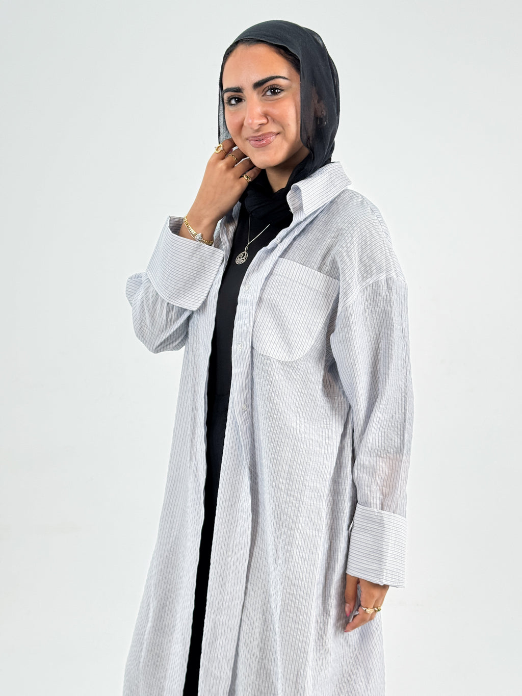 Casual striped voil shirt