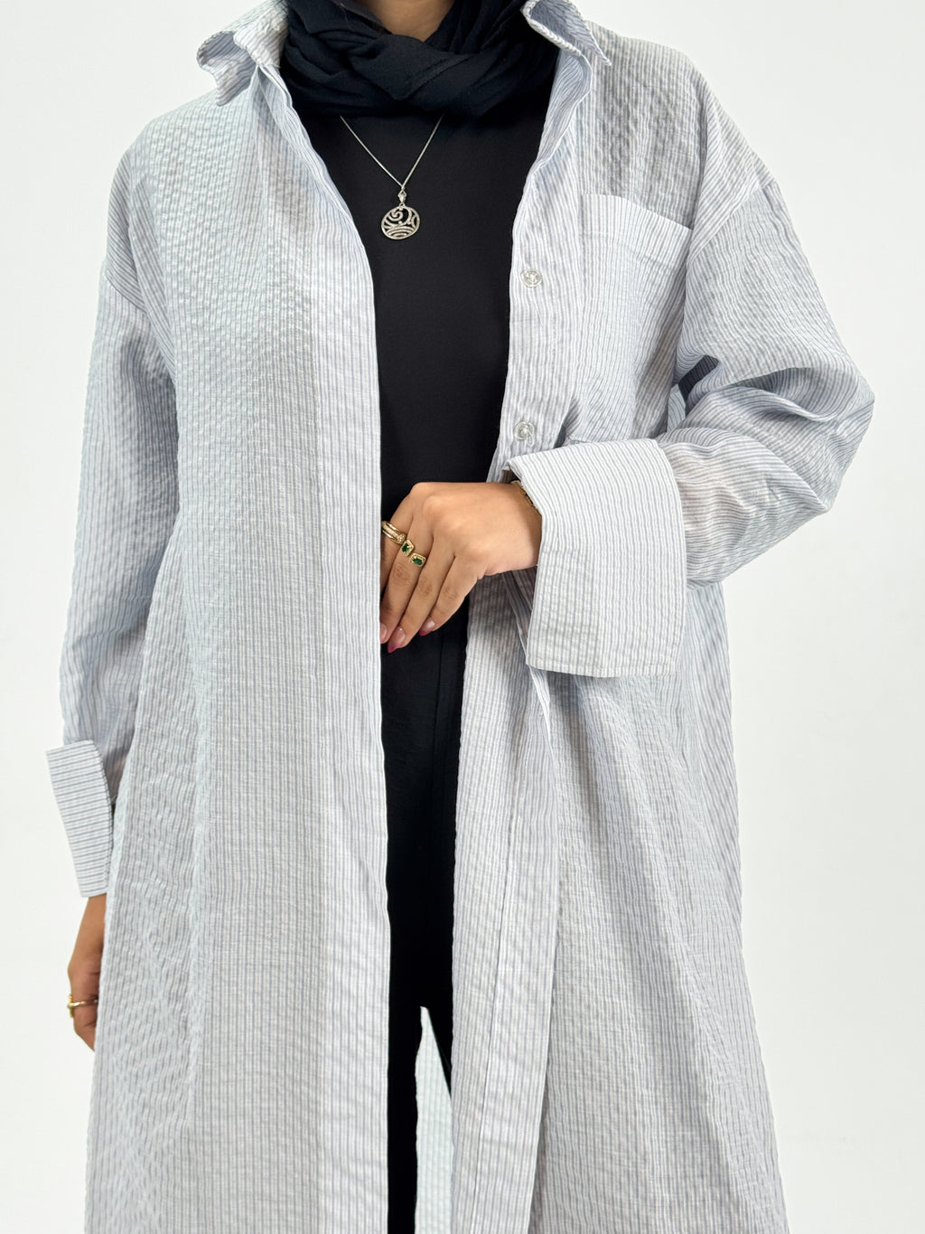 Casual striped voil shirt