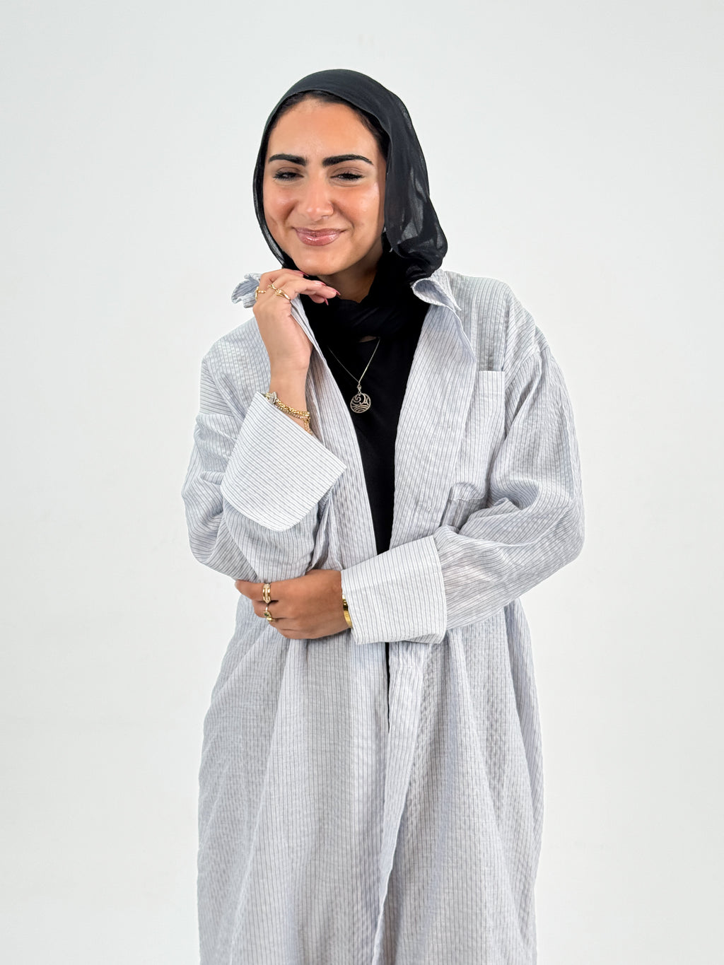 Casual striped voil shirt