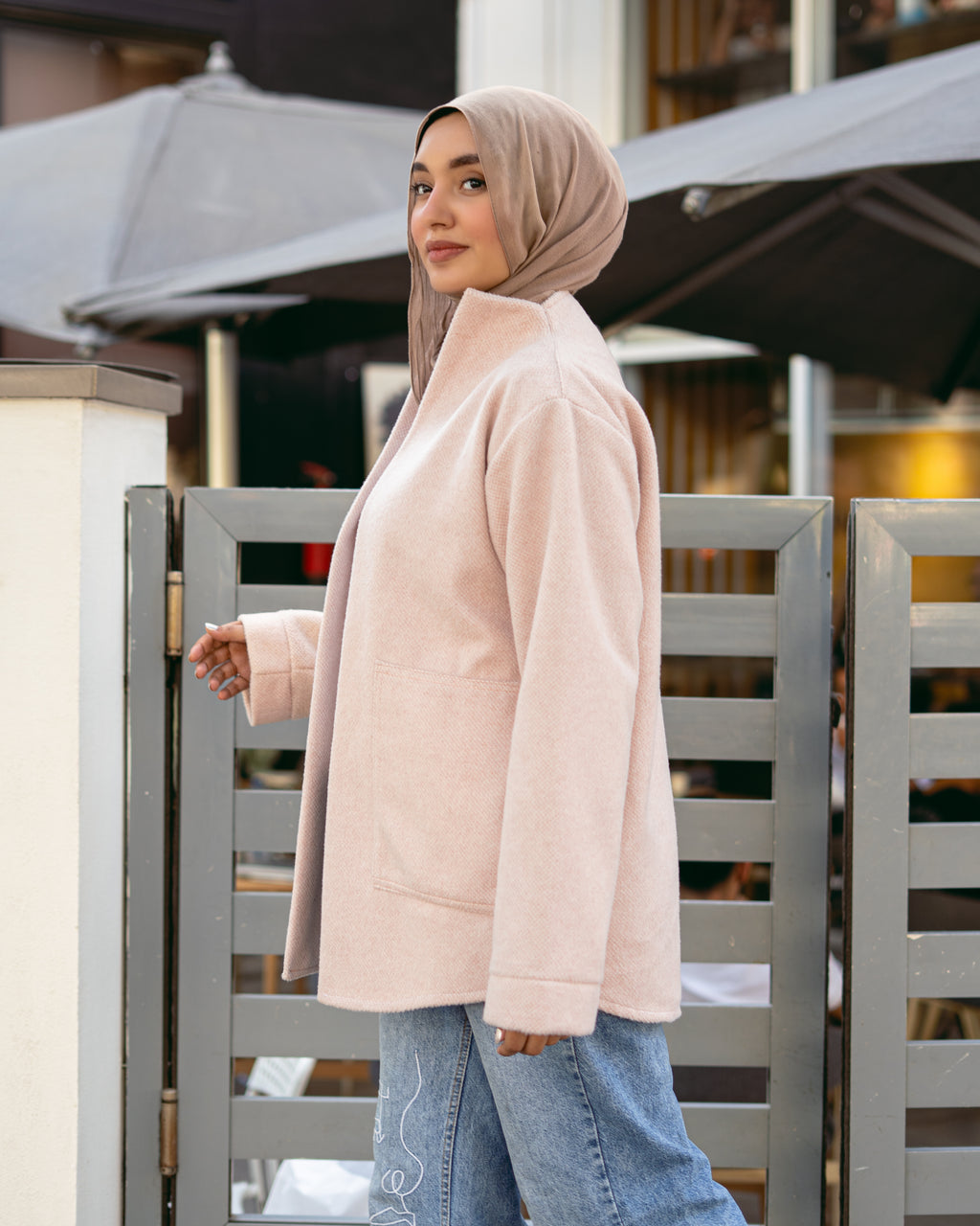 Jacket in a soft light salmon